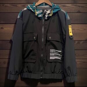 10.Deep x Pokémon Unisex Plaid Windbreaker Jacket M Multicolor Casual